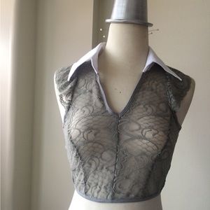 Lace Crop Top. New Stretchable S-M No Tag but never worn In brand new condition